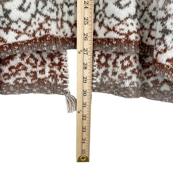 Knox Rose Cape Sweater Women Large Multicolor Geometric Print Knitted Open Front - Picture 12 of 12